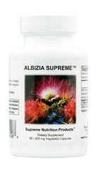 Supreme Nutrition Albizia Supreme front bottle showing label and capsule count, clear quality