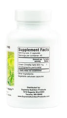 Open bottle with capsules visible and Supreme Nutrition label clear