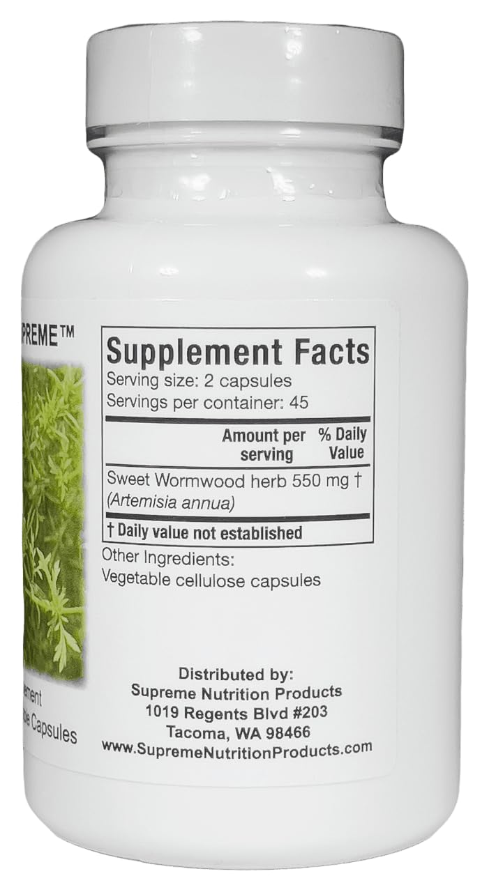Supreme Nutrition Artemisia Supreme packaging shot emphasizing quality manufacturing standards