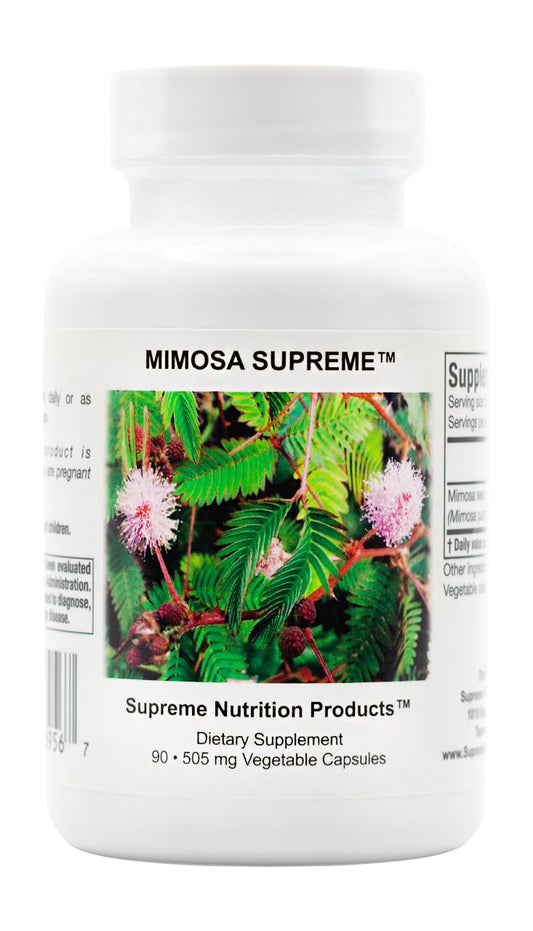 Supreme Nutrition Mimosa Supreme 90 pure mimosa pudica seed capsules - front view