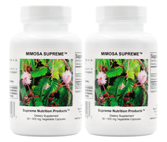 Supreme Nutrition Mimosa Supreme bottle front with capsules for daily use.