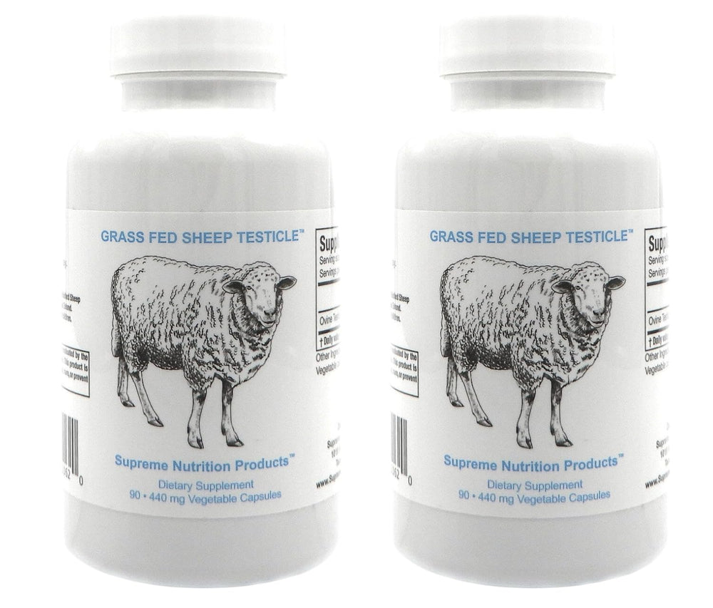 Supreme Nutrition Sheep Testicle bottle front view for daily supplementation convenience