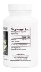 Supreme Nutrition powdered Isatis root texture displayed, emphasizing pure herb content