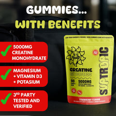 Ingredients list graphic for SUPTROPIC Creatine Gummies