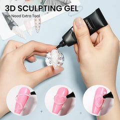SUPWEE Clear Embossing Gel ready for customizable nail patterns.
