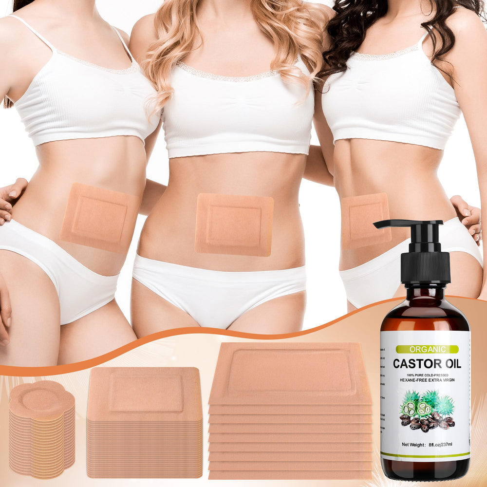 Packaging showing the Suquuee Castor Oil Pack Set