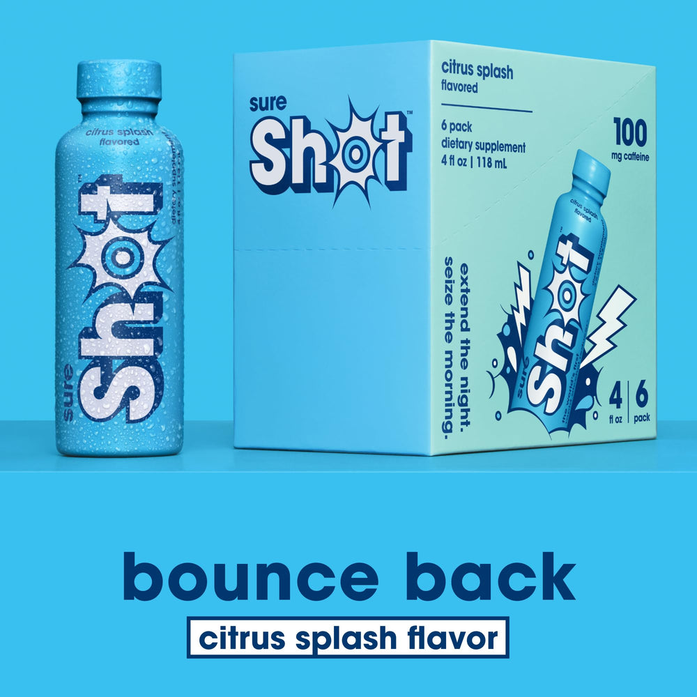 Sure Shot Citrus Splash bottle with ice for a cooling boost