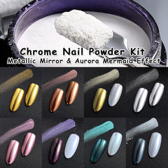 SUTOKAKA mirror powder swatch displaying bright metallic shine