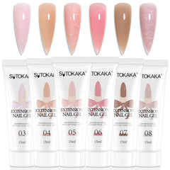 SUTOKAKA poly nail gel kit nude-pink-brown shades for versatile extensions.