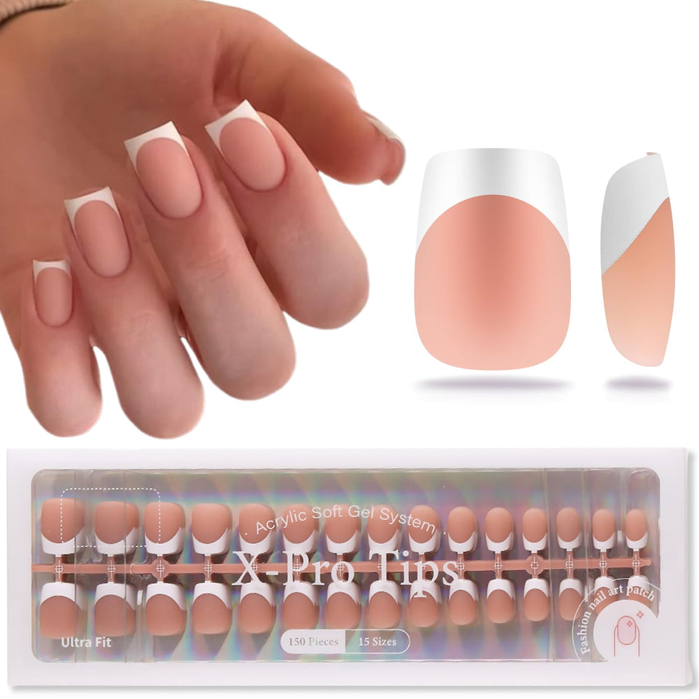 SUTOKAKA short square french-tip nails for easy salon-at-home application.