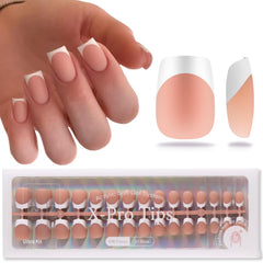 SUTOKAKA short square french-tip nails for easy salon-at-home application.
