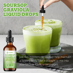 Soursop Graviola Liquid Drops 2000mg ingredients panel