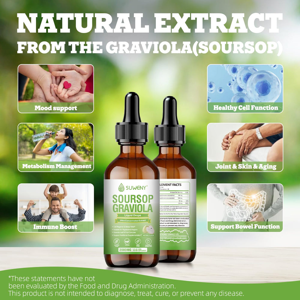 2ml serving of SUWENY Soursop Graviola Liquid Drops