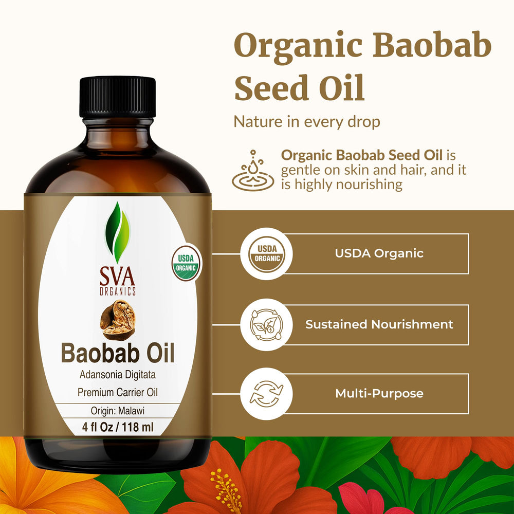 Close-up of SVA Baobab Organic Seed Oil dropper