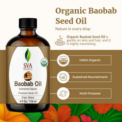 Close-up of SVA Baobab Organic Seed Oil dropper