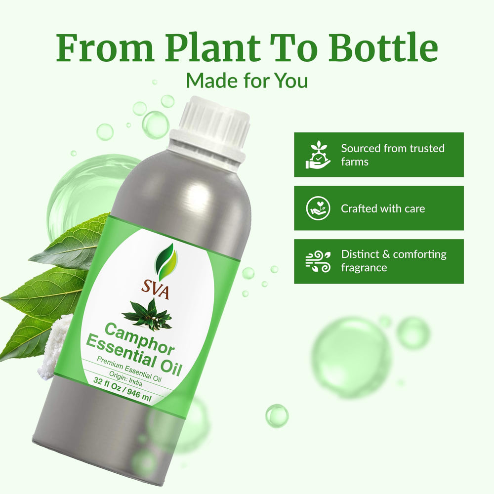 Hair and scalp massage with camphor essential oil