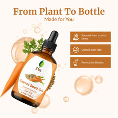 Pouring carrot seed oil onto palm