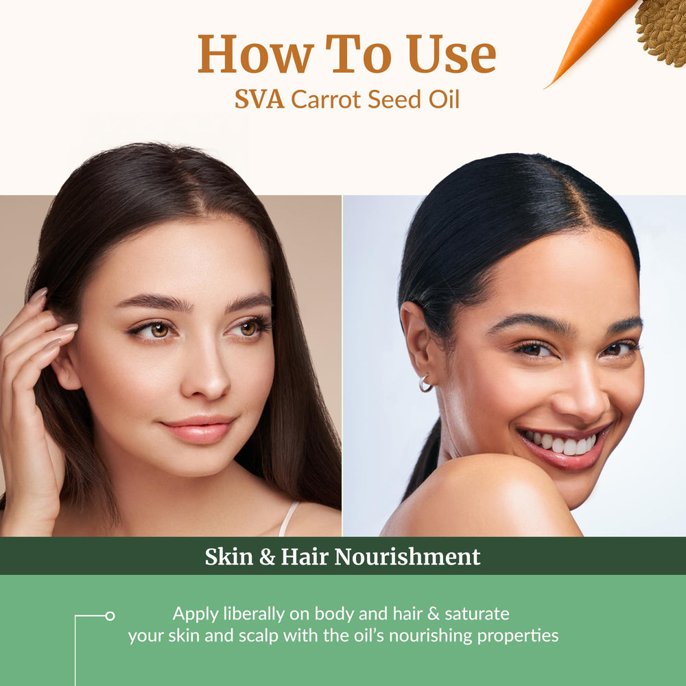 Carrot seed oil applied for scalp massage