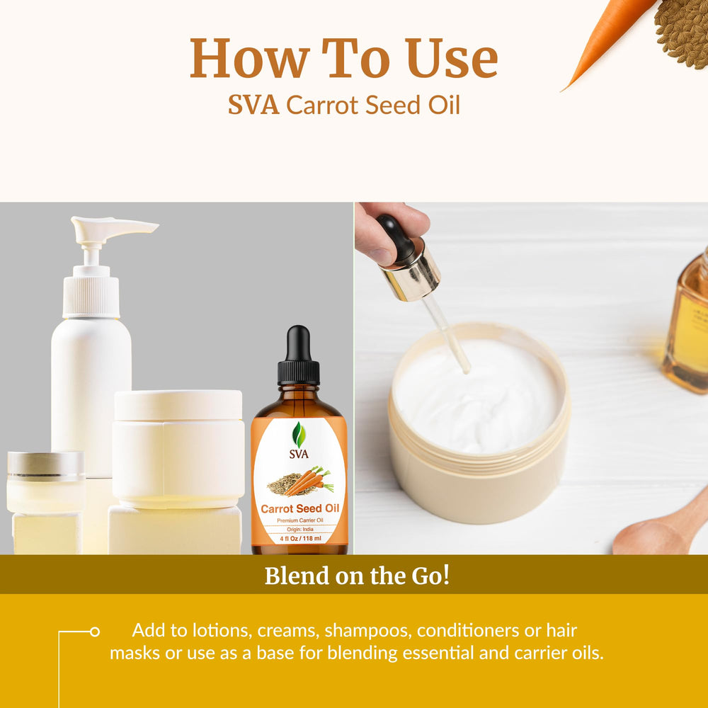 Carrot seed oil mixed with shampoo for hair care