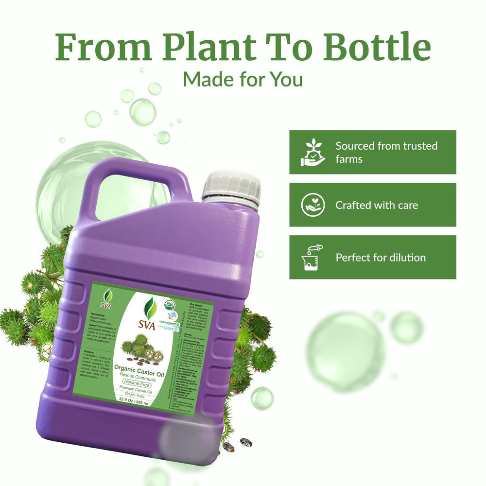 Packaging box for SVA Castor Seed Oi Organic Castor Oil 32 oz
