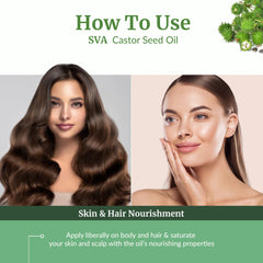 Castor oil being applied to scalp for hair care