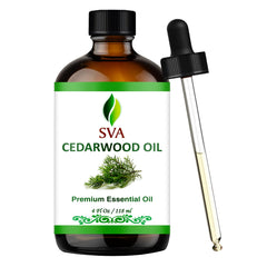 4 oz SVA Cedarwood Essential Oil bottle with dropper