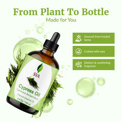 SVA Cypress Essential Oil 4oz bottle label and packaging