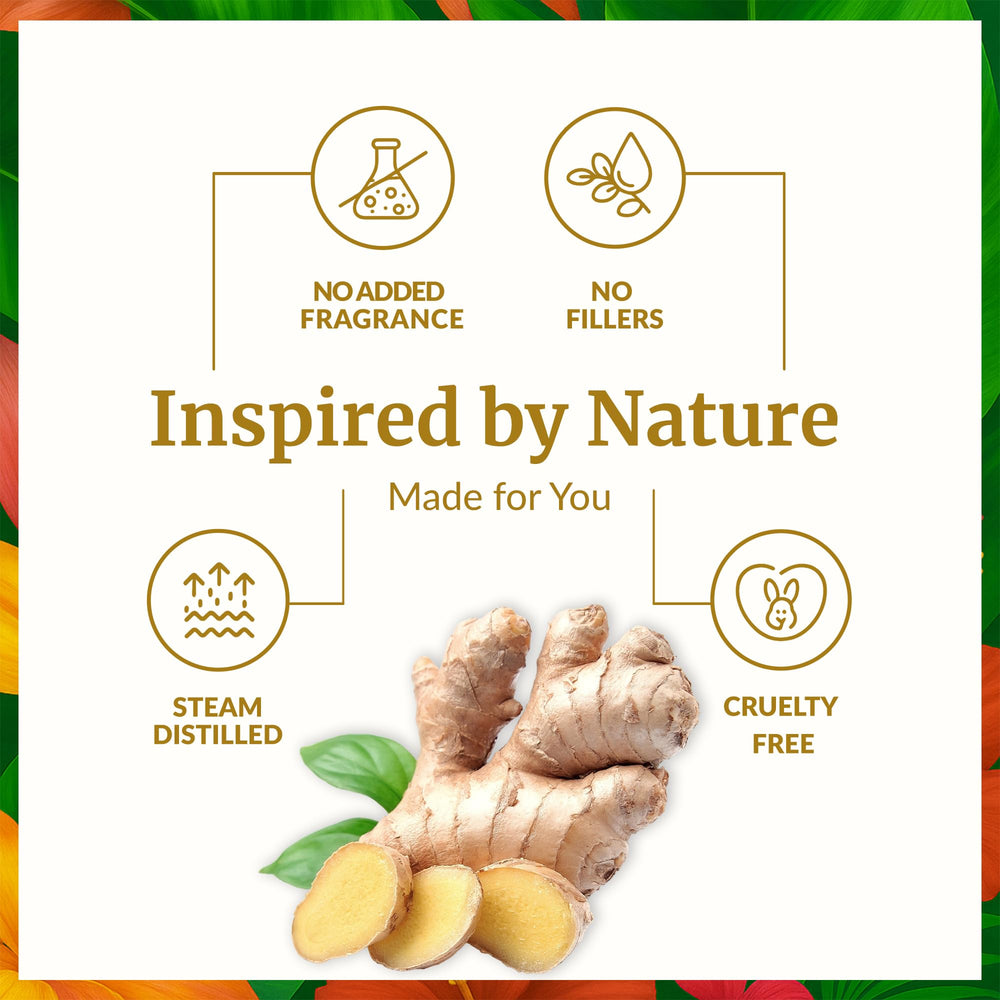 Label of SVA Ginger Essential Oil - 100% natural