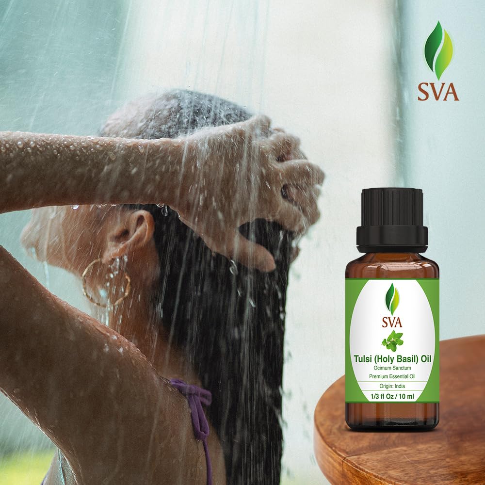 Tulsi essential oil for skin and facial care