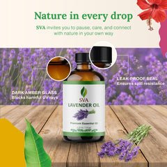 SVA Lavender Essential Oil packaging box and bottle