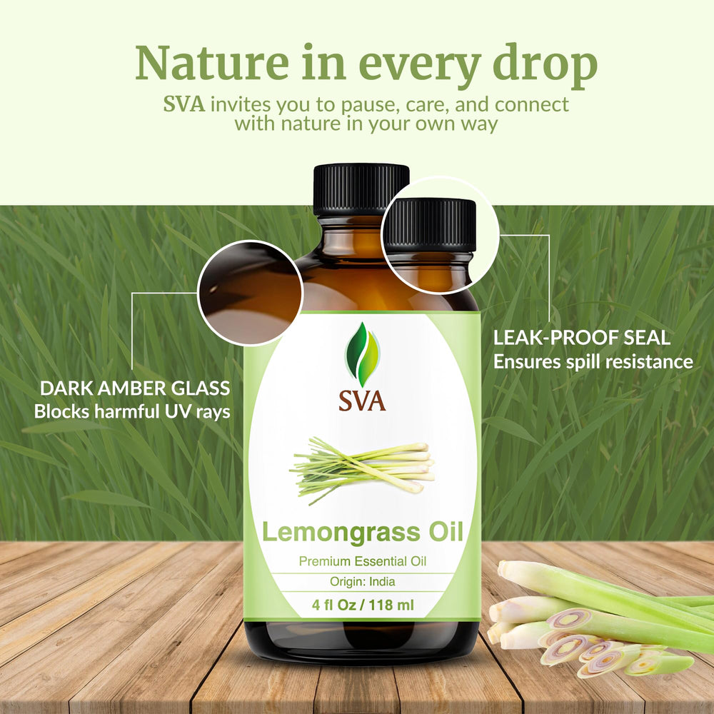 Aromatherapy scene with lemongrass essential oil