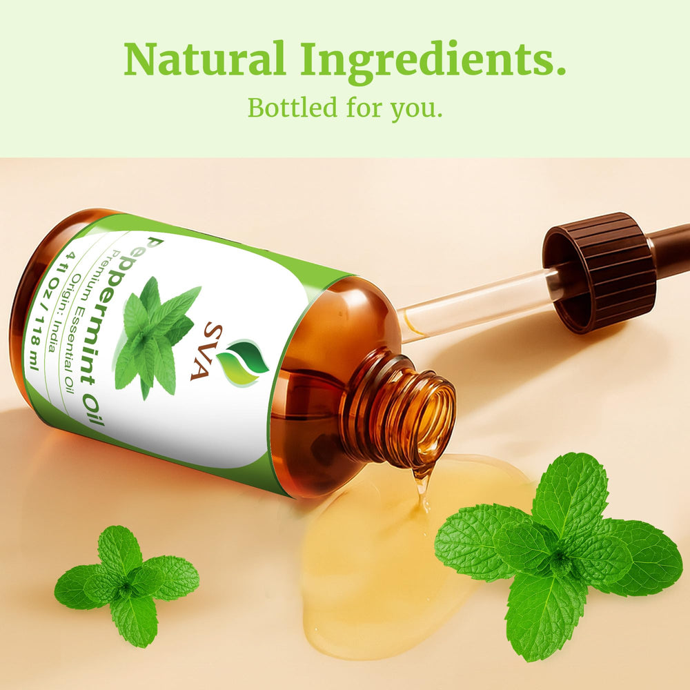 Cruelty-free, steam-distilled peppermint oil bottle