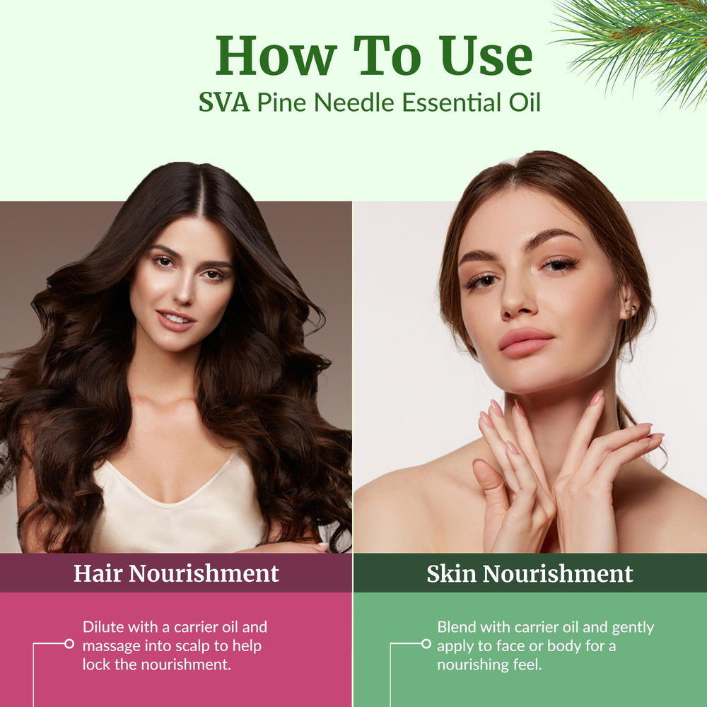 Pine needle essential oil used for skincare routine