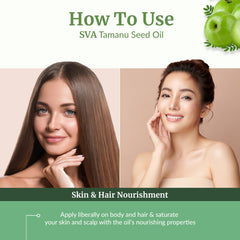 Applying Tamanu oil for massage and nourishment