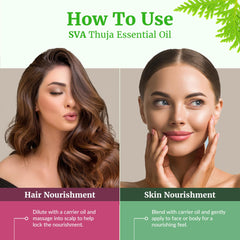 Aromatherapy scene with SVA Thuja Essential Oil