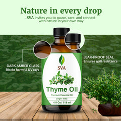 Packaging and box for SVA Thyme Essential Oil 4oz