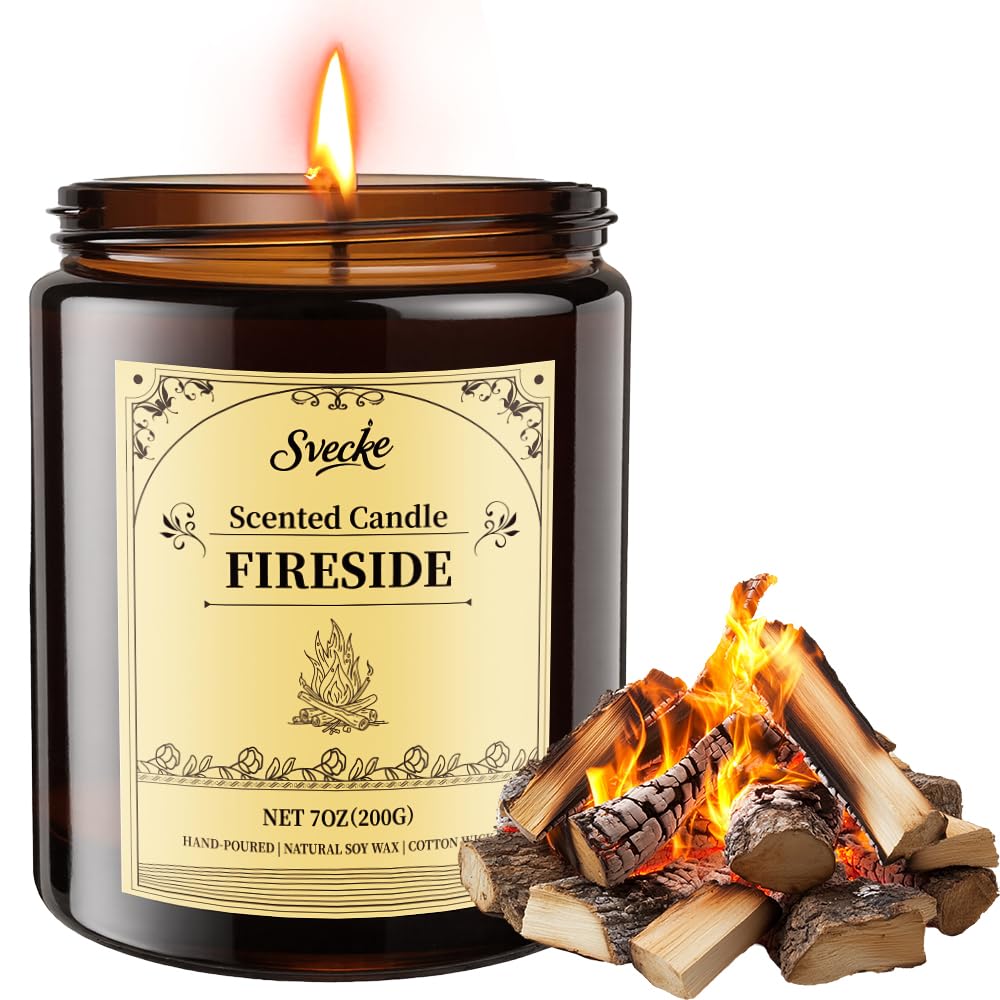 SVECKE Fireside 7oz soy candle front view