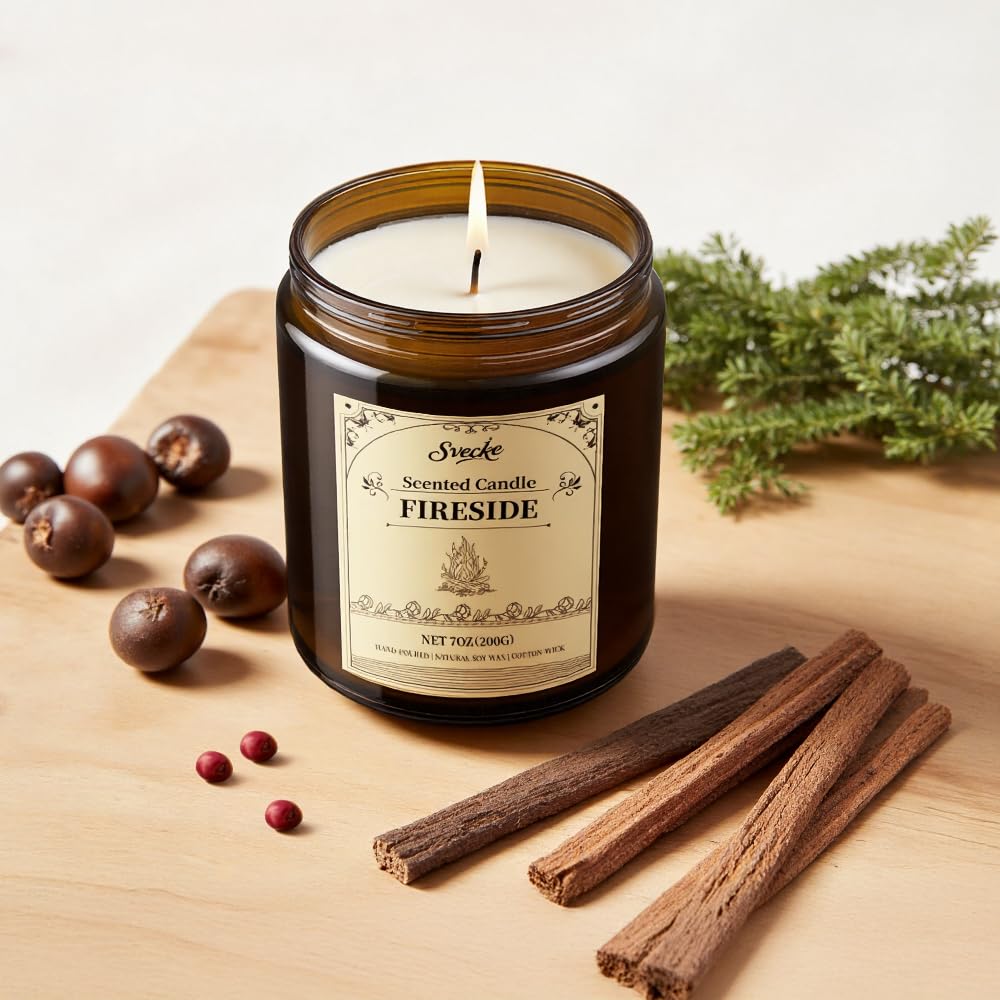 Gift-ready fireside candle packaging