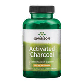 Swanson Activated Charcoal bottle label with 120 capsules