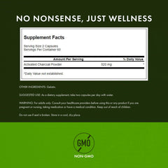 Close-up of Swanson Activated Charcoal capsules