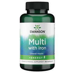Bottle of Swanson Active One Multivitamin with Iron 90 capsules