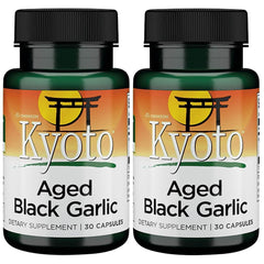 Swanson Aged Black Garlic 650 mg 30 Caps (2 Pack) bottle front view