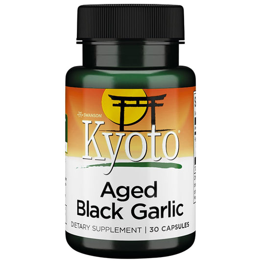 Swanson Aged Black Garlic 650 mg bottle front view