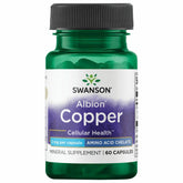 Swanson Albion Chelated Copper 2 mg bottle and capsules