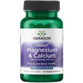 Swanson Albion Chelated Magnesium & Calcium 2:1 90 Veg Capsules bottle