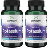 Swanson Albion Complexed Potassium 99 Milligrams 90 Capsules bottle - 2 pack (front view)