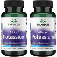 Swanson Albion Complexed Potassium 99 Milligrams 90 Capsules bottle - 2 pack (front view)