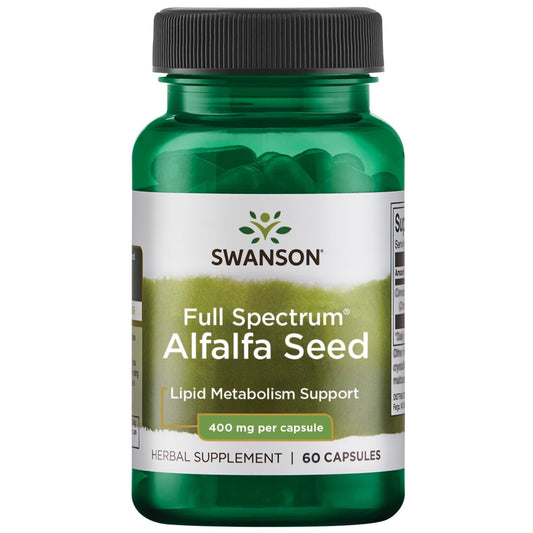 Swanson Full Spectrum Alfalfa Seed 400 mg bottle – 60 capsules