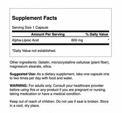 Close-up of Swanson Alpha Lipoic Acid capsules