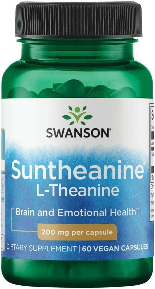 Swanson Amino Acid Suntheanine L-Theanine 200 mg in 60 Veg Capsules